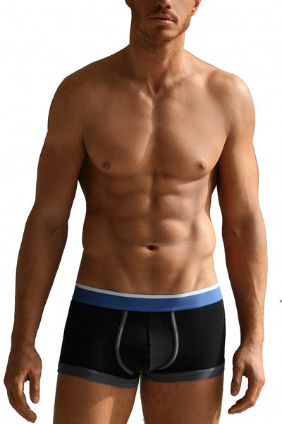 Black Boxer Brief with Azure Waistband